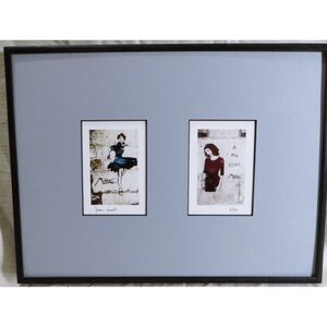 RARE Early Miss-Tic Work "A Ma Zone" 2 Framed Signed & Numbered by Artist